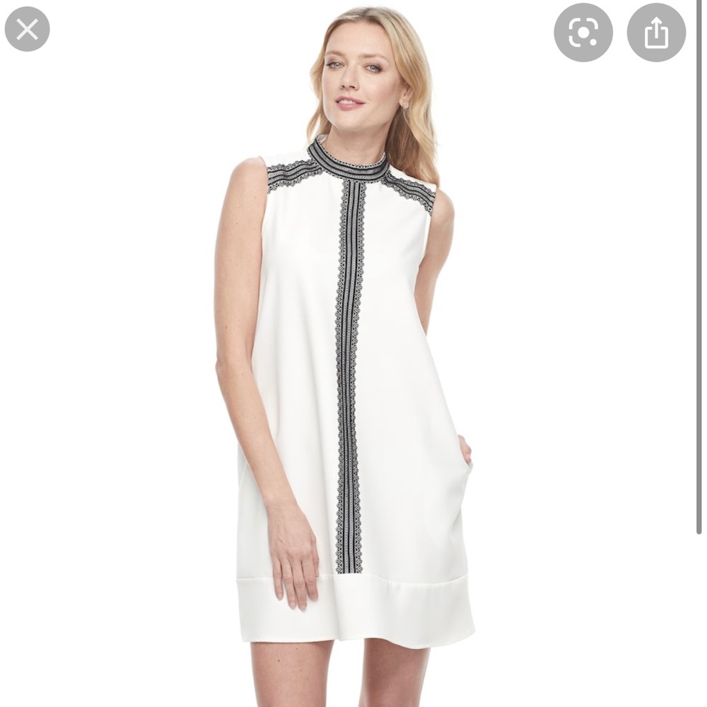 Women's Sharagano Lace-Trim Shift Dress